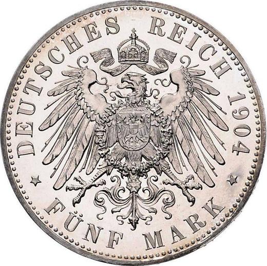 Reverse 5 Mark 1904 A "Lubeck" - Silver Coin Value - Germany, German Empire