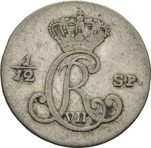Obverse 1/12 Thaler 1800 MF - Silver Coin Value - Schleswig-Holstein, Christian VII