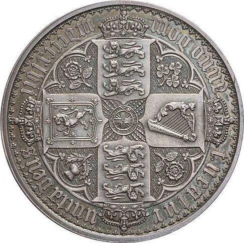 Reverse Crown 1847 WW "Gothic" Plain edge - Silver Coin Value - United Kingdom, Victoria