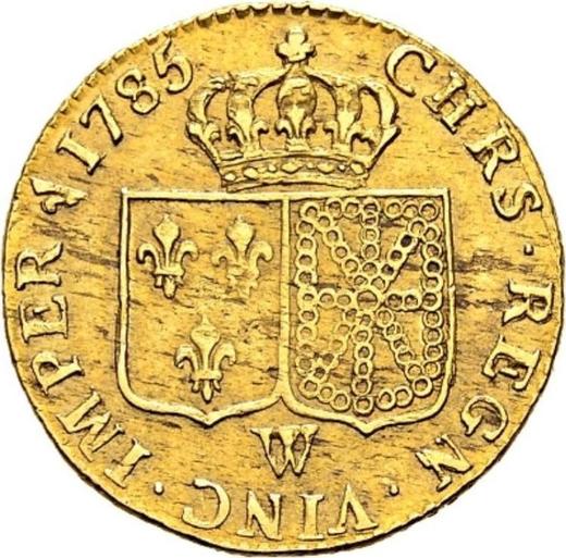 Reverso Louis d'Or 1785 W "Tipo 1785-1792" - valor de la moneda de oro - Francia, Luis XVI
