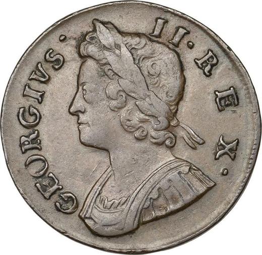 Obverse Halfpenny 1735 "Young Head" -  Coin Value - United Kingdom, George II