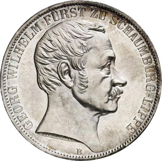 Obverse 2 Thaler 1857 B "50 years of the reign of George William" - Silver Coin Value - Schaumburg-Lippe, George William