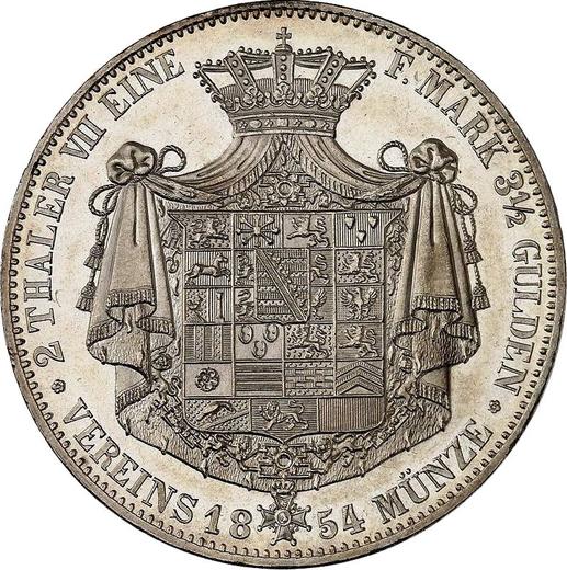Rewers monety - Dwutalar 1854 F - cena srebrnej monety - Saksonia-Coburg-Gotha, Ernest II