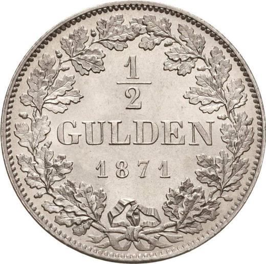 Reverse 1/2 Gulden 1871 - Silver Coin Value - Bavaria, Ludwig II