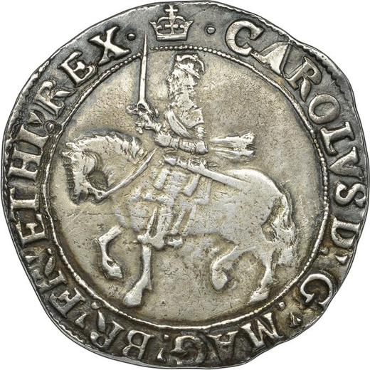 Obverse Halfcrown no date (1625-1642) "Third type of horseman" Plume above the shield - Silver Coin Value - United Kingdom, Charles I