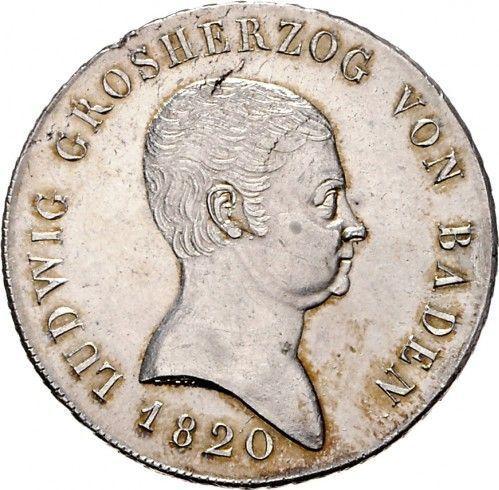 Obverse Thaler 1820 - Silver Coin Value - Baden, Louis I