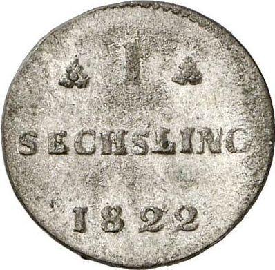 Reverse Sechsling 1822 - Silver Coin Value - Mecklenburg-Schwerin, Frederick Francis I
