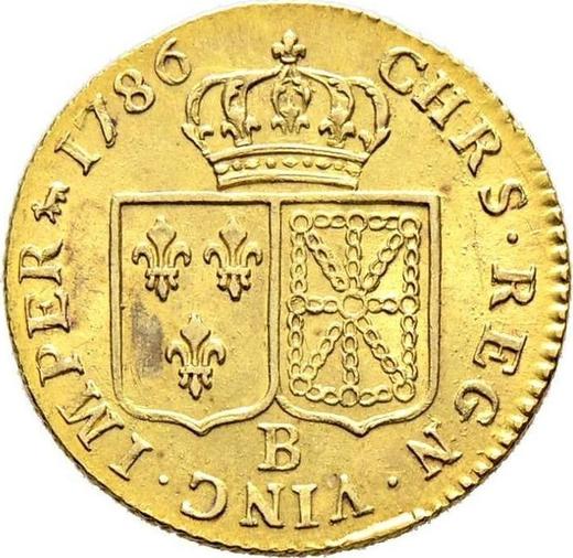 Reverse Louis d'Or 1786 B - Gold Coin Value - France, Louis XVI