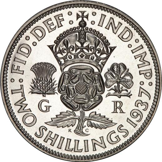 Revers 2 Schilling (Florin) 1937 HP - Silbermünze Wert - Großbritannien, Georg VI