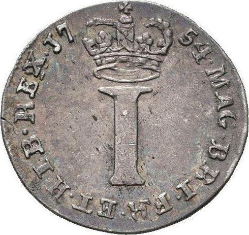 Revers 1 Penny 1754 - Silbermünze Wert - Großbritannien, Georg II