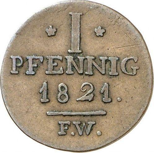 Reverse 1 Pfennig 1821 F.W. -  Coin Value - Waldeck-Pyrmont, George Heinrich