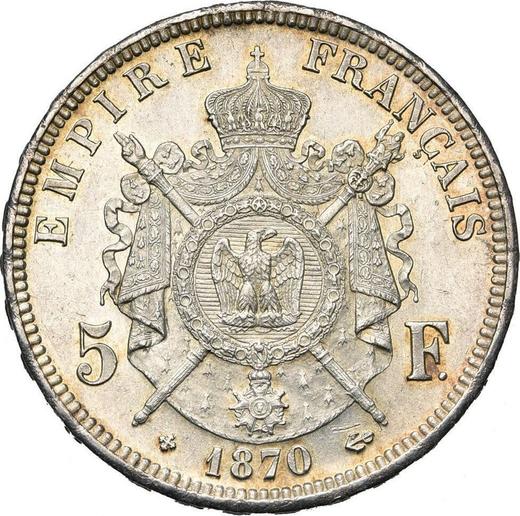 Reverse 5 Francs 1870 BB "Type 1861-1870" - Silver Coin Value - France, Napoleon III