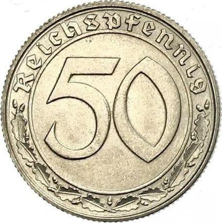 Obverse 50 Reichspfennig 1938 B "Type 1938-1939" -  Coin Value - Germany, Third Reich