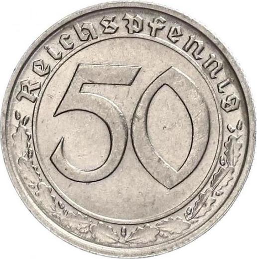 Obverse 50 Reichspfennig 1939 G "Type 1938-1939" -  Coin Value - Germany, Third Reich