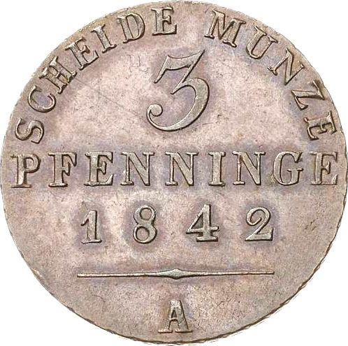 Revers 3 Pfennige 1842 A - Münze Wert - Schwarzburg-Rudolstadt, Friedrich Günther