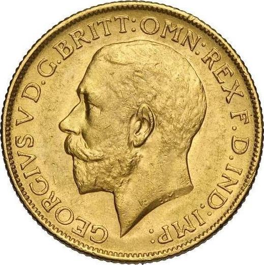 Аверс монеты - Соверен 1911 года M - цена золотой монеты - Австралия, Георг V