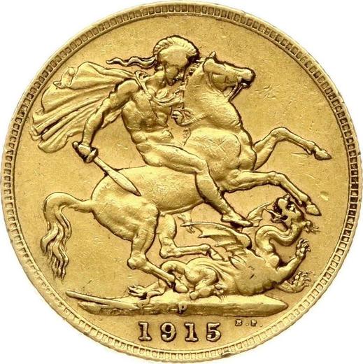 Reverse Sovereign 1915 P - Gold Coin Value - Australia, George V