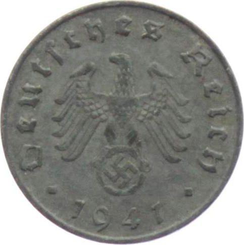 Reverse 10 Reichspfennig 1941 G "Type 1940-1945" -  Coin Value - Germany, Third Reich