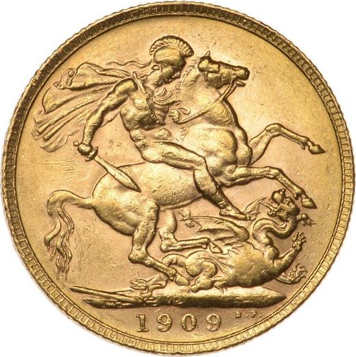 Reverse Sovereign 1909 P - Gold Coin Value - Australia, Edward VII