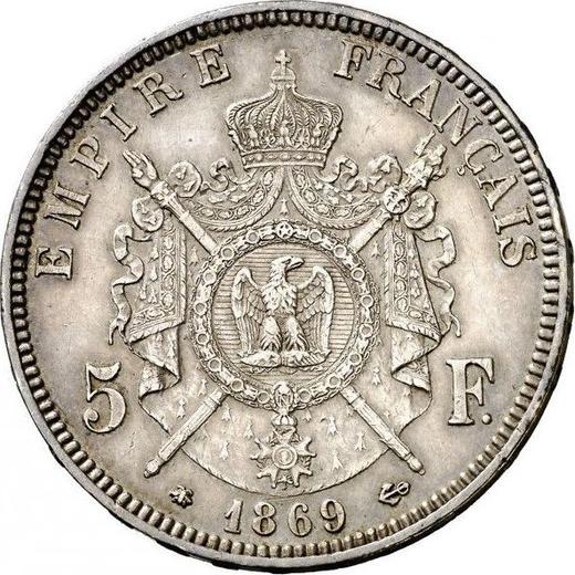 Reverse 5 Francs 1869 A "Type 1861-1870" - Silver Coin Value - France, Napoleon III