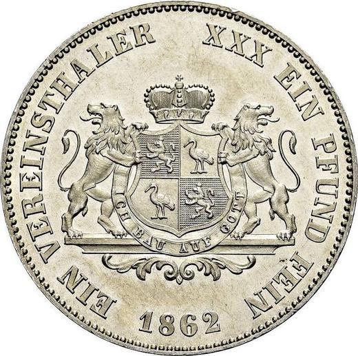 Rewers monety - Talar 1862 A - cena srebrnej monety - Reuss-Schleiz, Henryk LXVII
