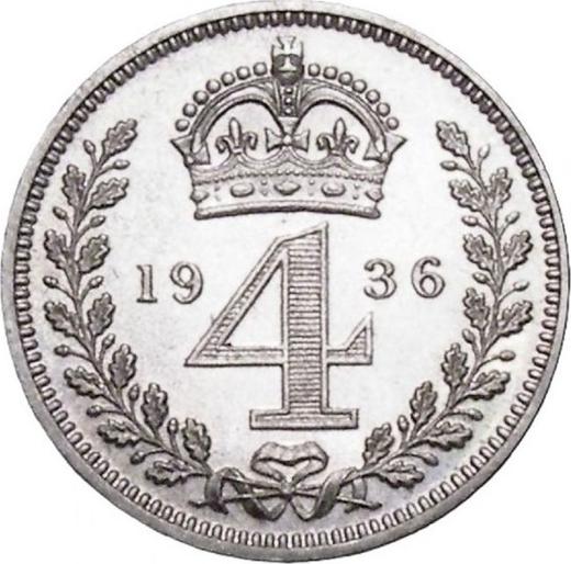 Reverse Fourpence (Groat) 1936 - Silver Coin Value - United Kingdom, George V