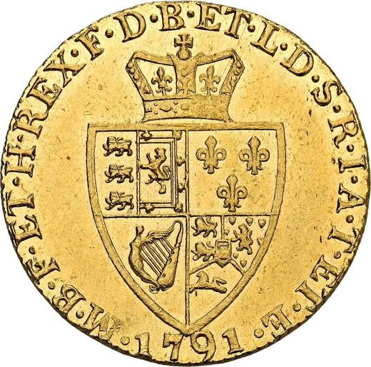 Rewers monety - 1 gwinea 1791 "Łopata" - cena złotej monety - Wielka Brytania, Jerzy III