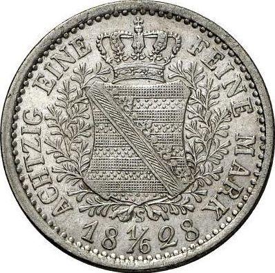 Reverse 1/6 Thaler 1828 S - Silver Coin Value - Saxony-Albertine, Anthony