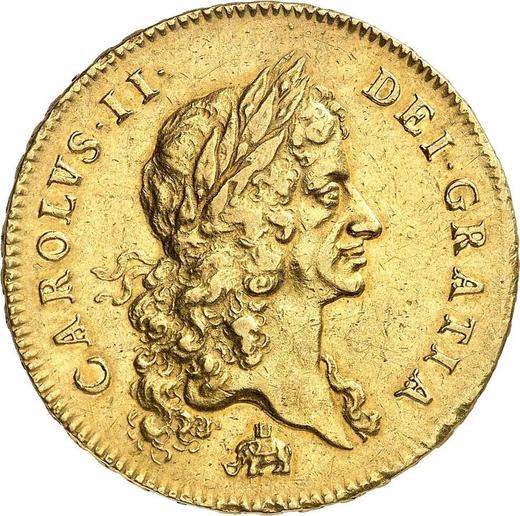 Obverse Five guineas 1678 "First laureated bust" Elephant and castle - Gold Coin Value - United Kingdom, Charles II