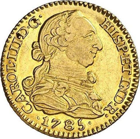 Obverse 1 Escudo 1785 M DV - Gold Coin Value - Spain, Charles III