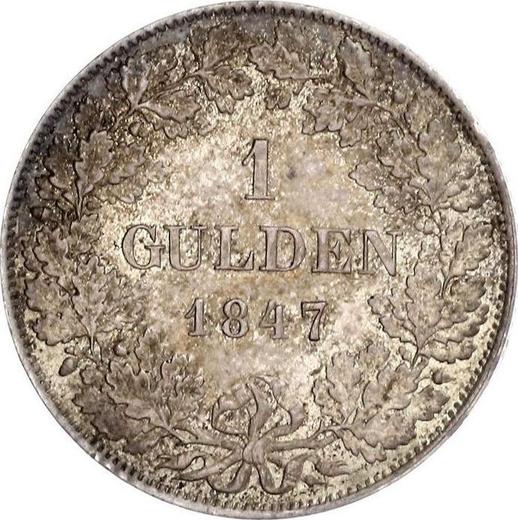 Reverse Gulden 1847 - Silver Coin Value - Hesse-Darmstadt, Louis II