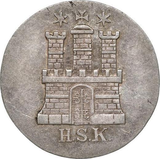 Obverse Shilling 1841 H.S.K. -  Coin Value - Hamburg, Free City
