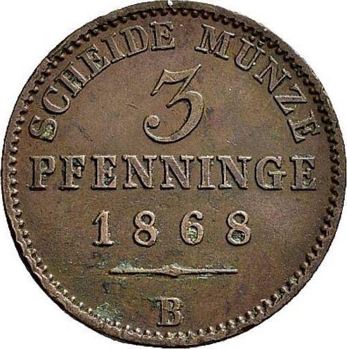 Reverse 3 Pfennig 1868 B - Coin Value - Prussia, William I