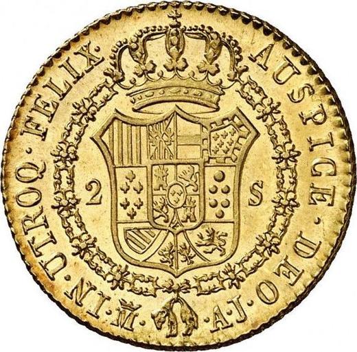 Rewers monety - 2 escudo 1829 M AJ - cena złotej monety - Hiszpania, Ferdynand VII