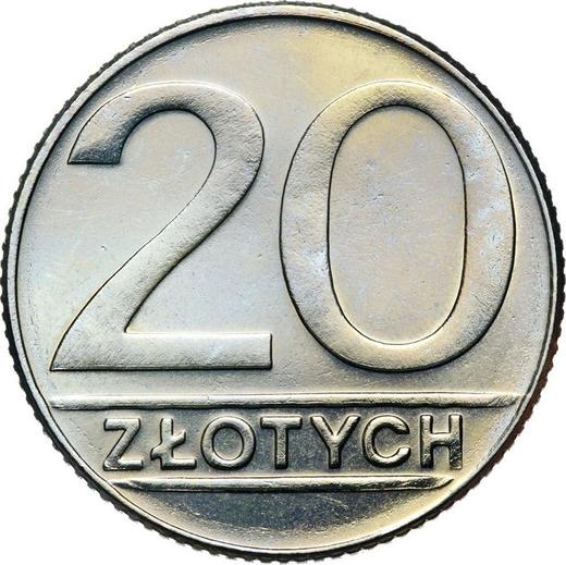 Reverse 20 Zlotych 1989 MW Copper-Nickel - Coin Value - Poland, Peoples Republic