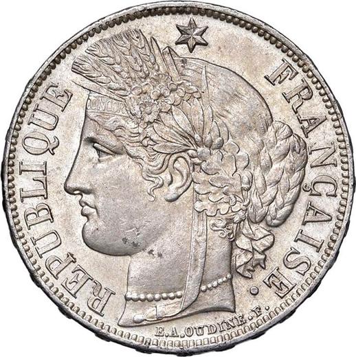 Аверс монеты - 5 франков 1870 года A "С лозунгом" - цена серебряной монеты - Франция, Третья республика