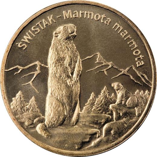 Reverse 2 Zlote 2006 MW AN "Alpine marmot" -  Coin Value - Poland, III Republic after denomination
