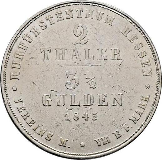 Reverse 2 Thaler 1845 - Silver Coin Value - Hesse-Cassel, William II