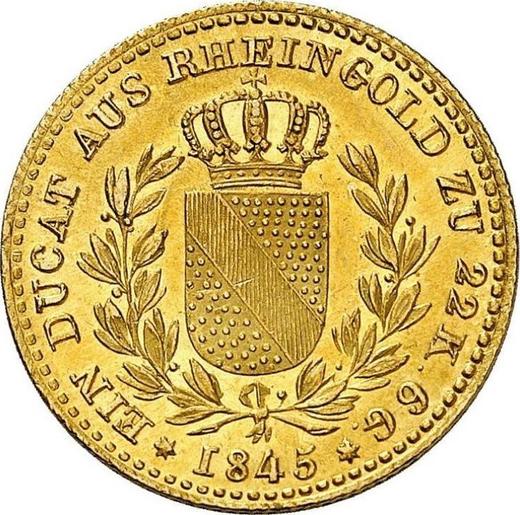 Reverse Ducat 1845 - Gold Coin Value - Baden, Leopold