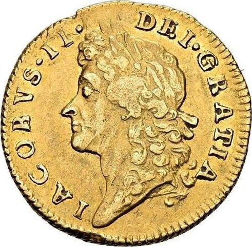 Аверс монеты - 1/2 гинеи 1688 года - цена золотой монеты - Великобритания, Яков II