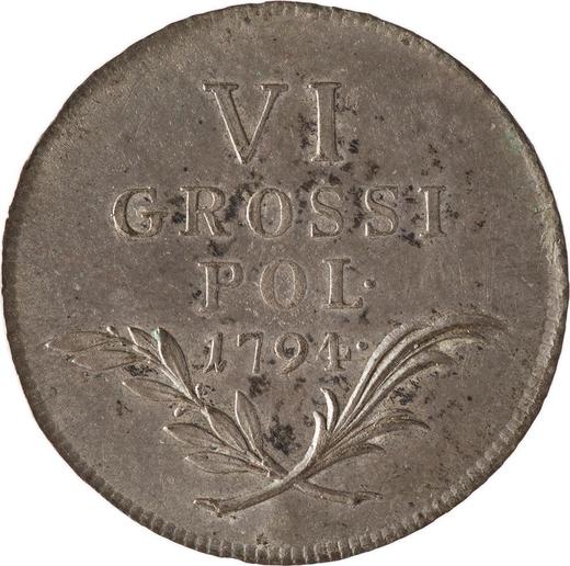 Reverse Pattern 6 Groszy 1794 "For the Austrian army" - Silver Coin Value - Poland, Austrian protectorate