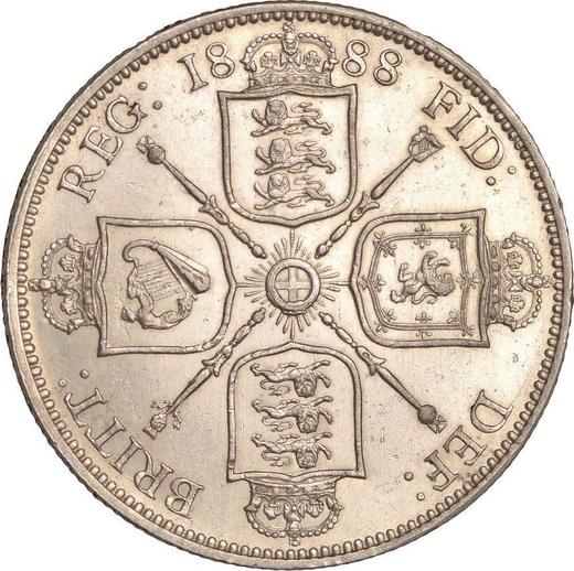 Реверс монеты - Флорин (2 шиллинга) 1888 года JEB "Юбилейный портрет" - цена серебряной монеты - Великобритания, Виктория