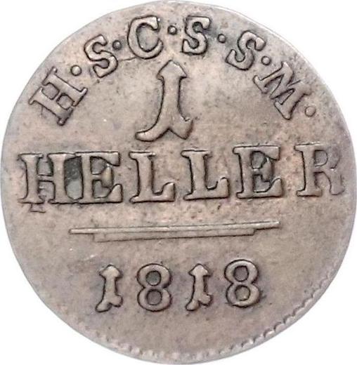 Reverso Heller 1818 - valor de la moneda  - Sajonia-Coburgo-Saalfeld, Ernesto I