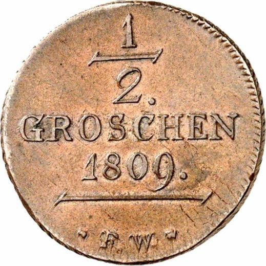 Reverse 1/2 Groschen 1809 F.W. -  Coin Value - Waldeck-Pyrmont, Karl August Friedrich