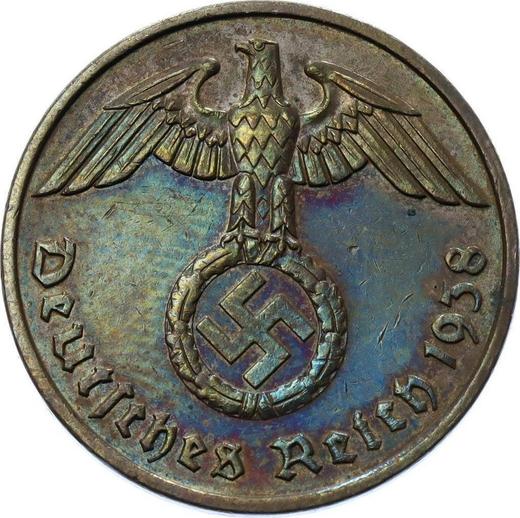 Reverse 2 Reichspfennig 1938 F "Type 1936-1940" -  Coin Value - Germany, Third Reich
