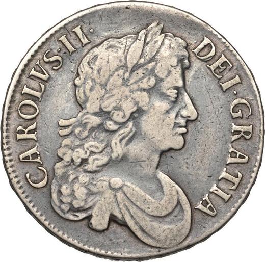 Avers 1 Krone 1673 "Dritte lorbeerbekrönte Büste" - Silbermünze Wert - Großbritannien, Karl II