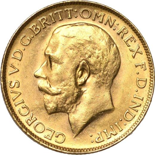 Obverse Sovereign 1922 P - Gold Coin Value - Australia, George V