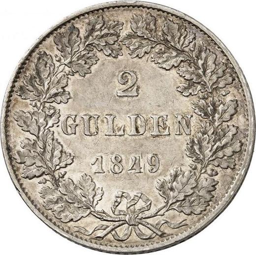 Reverse 2 Gulden 1849 - Silver Coin Value - Frankfurt am Main, Free City