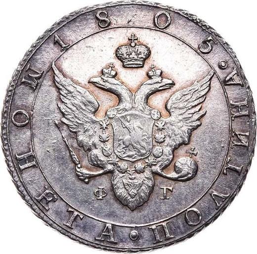 Аверс монеты - Полтина 1805 года СПБ ФГ - цена серебряной монеты - Россия, Александр I