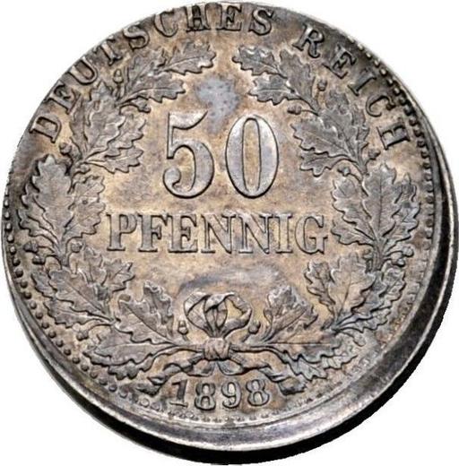 Obverse 50 Pfennig 1896-1903 "Type 1896-1903" Off-center strike - Silver Coin Value - Germany, German Empire